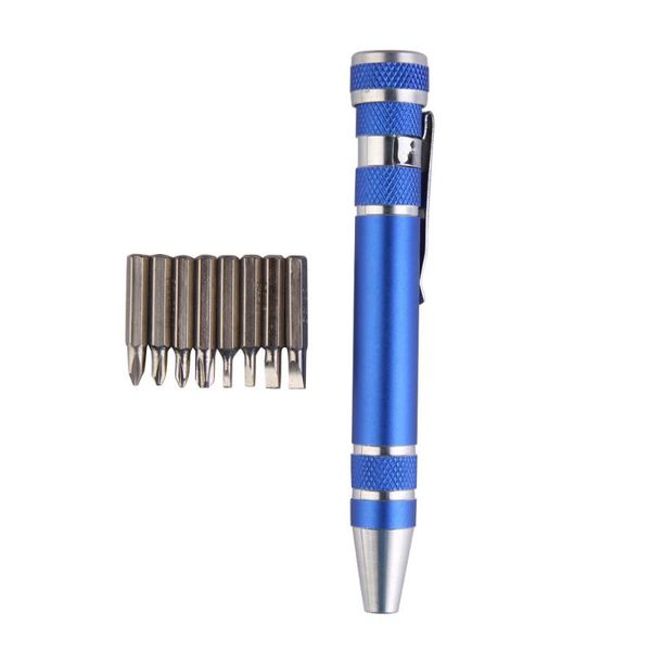 

8 in 1 multi-tool screw driver mini aluminum precision pen screwdriver set pen style repair tools for mobile phone hand tools