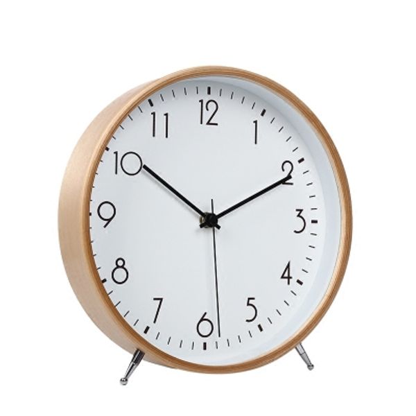 

decoration desk simple alarm office desksnooze function mute bedroom clock pendulum silence table vintage wooden clock ly453