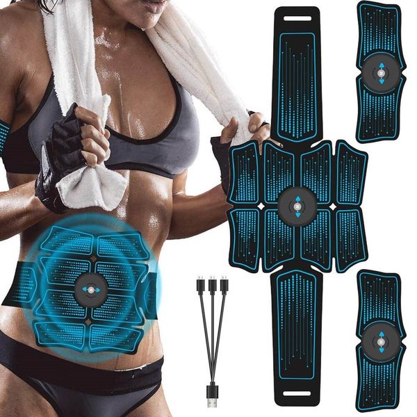 Elektrostimulation Muskelstimulator EMS Bauch Vibrationsgürtel ABS Muskel Hüfte Trainer Massage Heimfitnessgeräte J1756