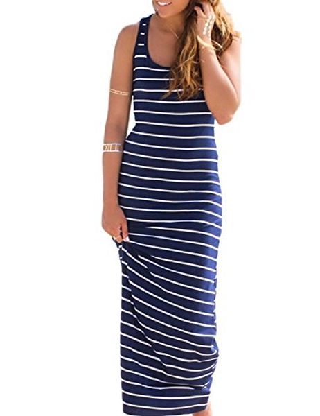 

persun women's cotton plain sleeveless casual long tank dress, Black;gray