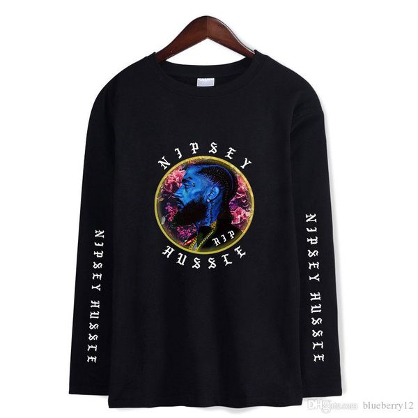 

nipsey hussle мужская женская футболка с длинными рукавами уличная мода стиль печати свободная футболка для мужчин азиатский размер s-4xl, White;black