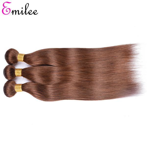 

emilee colored 4 straight hair bundles blonde human hair weave bundles malaysian #4 remy virgin hair weft extensions, Black