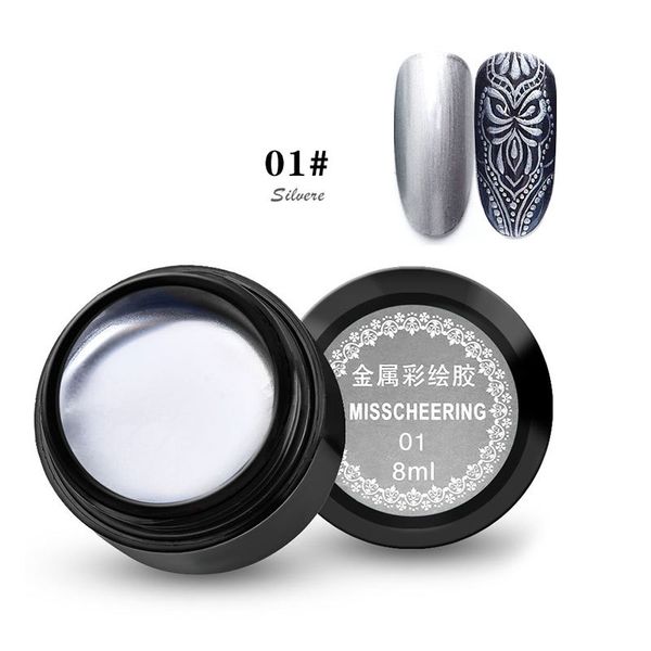 

metallic plastic japanese nail ptherapy nail polish gold silver mirror bread side hook line pull line painted plastic 3g, Red;pink