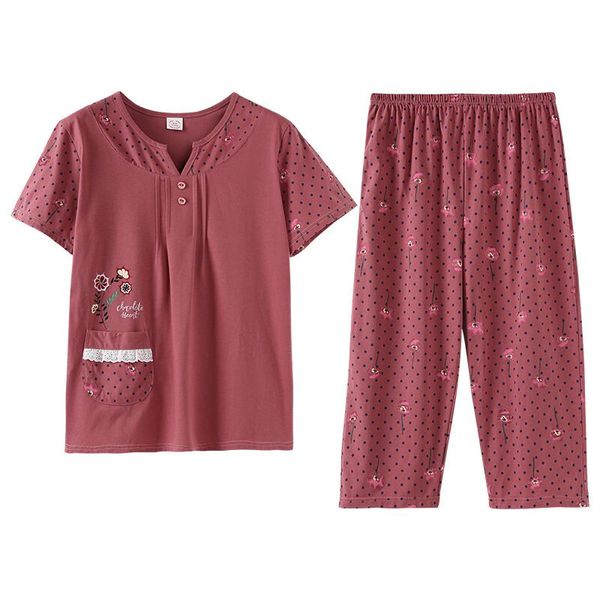 

plus size 3xl soft cotton women pajamas set summer 2 piece suit sleepwear casual short sleeve pyjama femme home clothing, Blue;gray