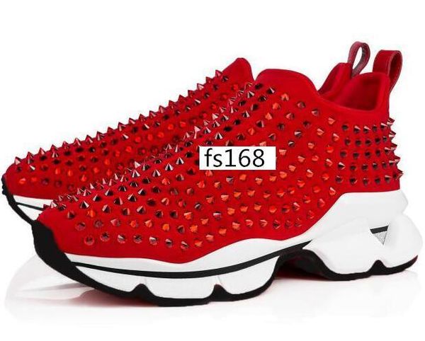 

горячая марка красный нижний спайк носок дизайнер женщины мужчины повседневная обувь.красной подошвой балетки с шипами кристал,30мм черный б, Black