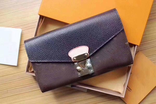 

2020 fashion mens long wallet women's genuine leather league wallets pallas embossing purse damier graphite fahion clutch bag, Red;black