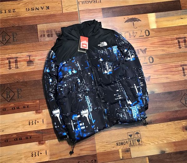 

19fw new the north x extra butter new york night scene winterbreaker coat men women outdoor face streetwear sweatshirt jackets, Gray;blue