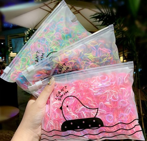 Novas 1000pcs / pack Meninas colorido pequeno descartável Rubber Bands Gum Para rabo de cavalo titular Bandas elástico de cabelo Acessórios de cabelo Moda