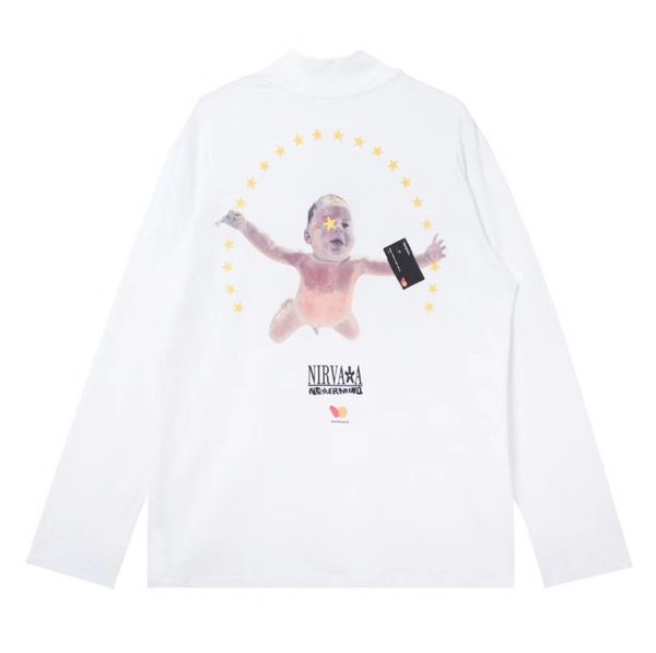 

sagittaire a t-shirts baby print stars around long sleeve white black tee designer high streetwear t-shirts