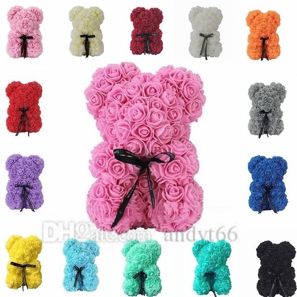 

25cm oap foam ro e bear teddi bear ro e flower artificial for women valentine gift chri tma plu h bear party decoration 4687
