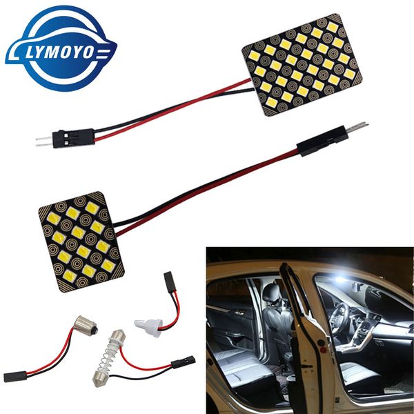 

lymoyo t10 2835 ba9s 12/24smd car led with 3 adaptor vehicle panel lamps auto interior reading lamp bulb light dome festoon 12v