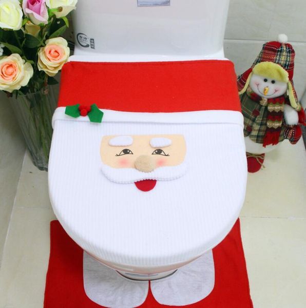 

new cute christmas toilet seat cover cushion toilet kit noel bowl christmas ornament se santa set xmas gift