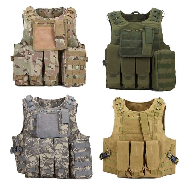 

tactical combat vests multicam camouflage molle nylon modular vest outdoor hunting men clothes army molle chaleco, Camo;black