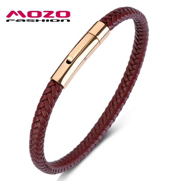 

fashion man women charm bracelets brown leather rope mixed braided bangle simple style punk classic jewelry, Golden;silver