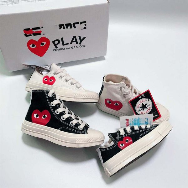 

cdg kawakubo rei commÃ¨ des garÃ§ons play x convÃ¨rse chuck all-star taylor 1970s sneakers canvas polka dot white low shoes 35-44 112122, Black