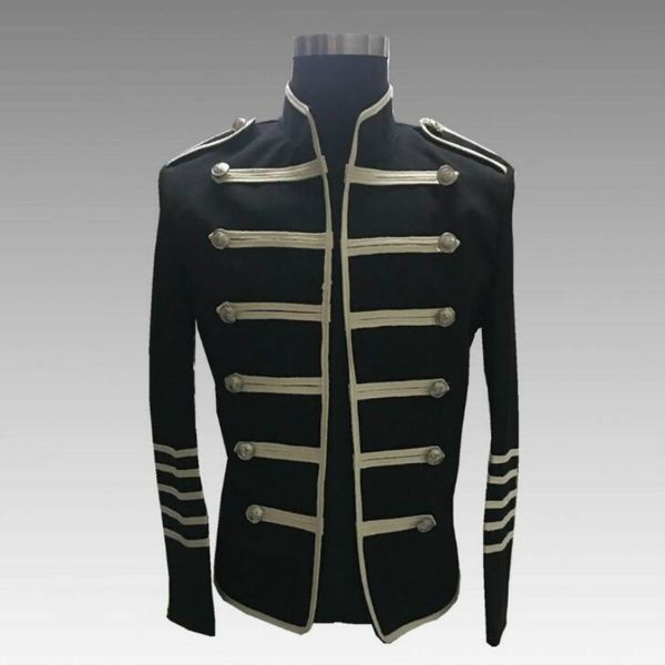 

new european style concert costumes men's phnom penh punk suit jacket, White;black