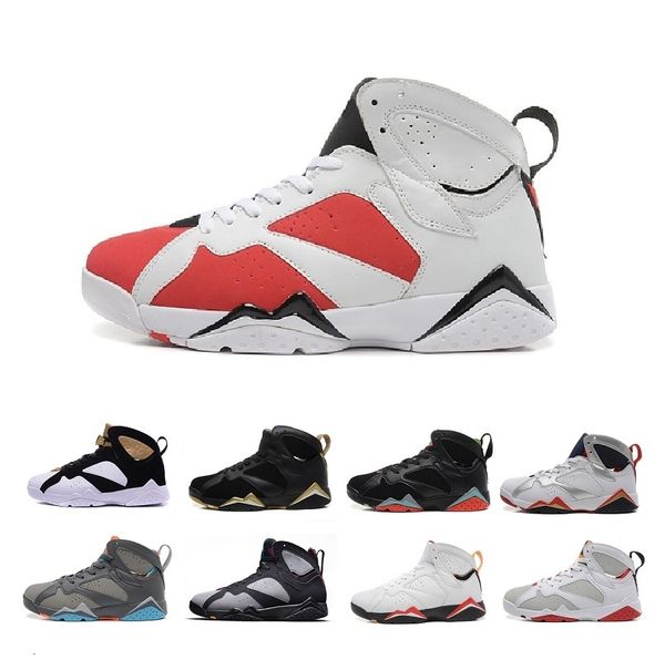 

7 trainers basketball shoes 7s hares olympic bordeaux cardinal raptor blue citrus bobcats bordeaux champagne cigar j7 sneakers, Black