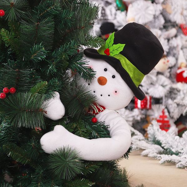

christmas tree decorations cute christmas tree ers santa claus/snowman hugger with hat and poseable arms holiday decorations