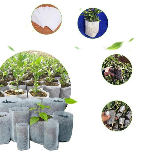 

grow bag fabric pots root container grow bag plant pouch aeration container planting seedling pot 8x10cm