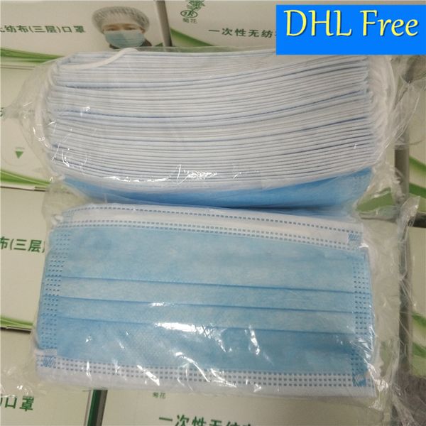 

disposable face masks 50pce 3 layers dustproof mask men women facial protective cover masks anti-dust bacteria face masks dhl free