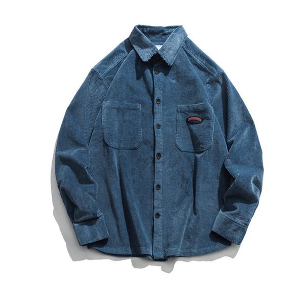 

# 1456 streetwear хлопок вельвет рубашки для мужчин повседневный vintage мужские рубашки с длинным рукавом серо-голубой рубашки человек моды, White;black