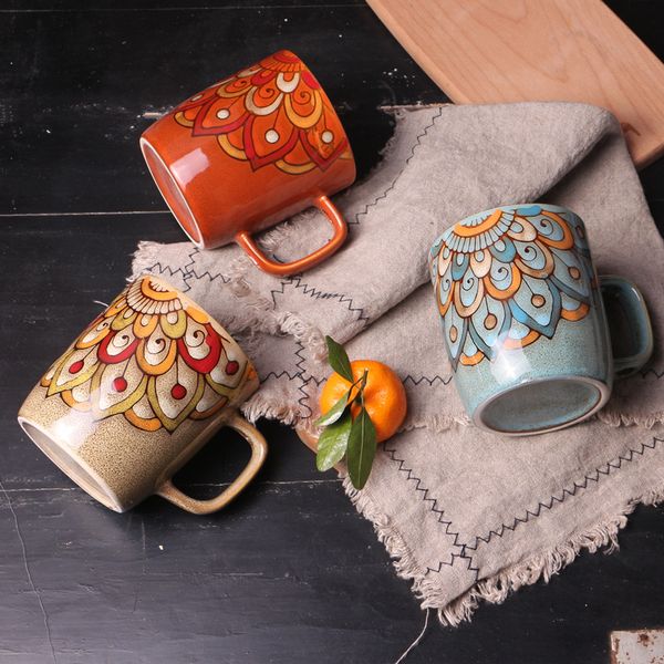 

creative ceramic novel mugs personality hand-painted couple cup coffee cup retro office tea milk cup drinkware gifts birthday present