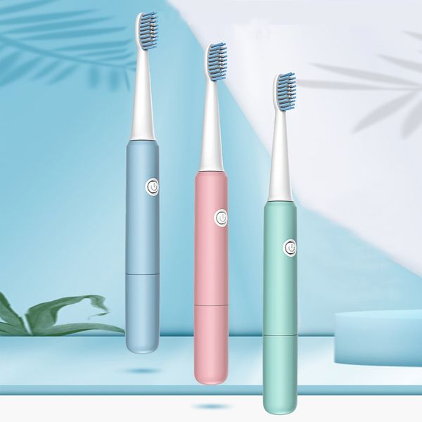 

electric toothbrush sonic ultrasonic washable health waterproof teeth brush with 3 replacement brush heads set battery powered