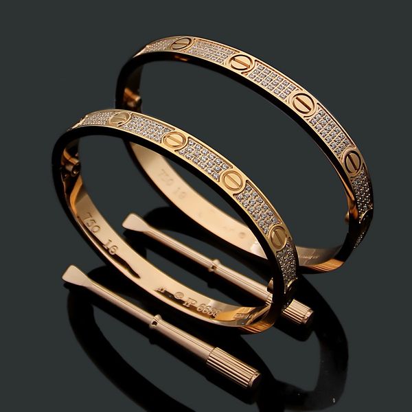 

2020 b20 screwdriver full diamond c brand designer bracelets for lady design women party wedding lovers gift stainless steel have logo, Black