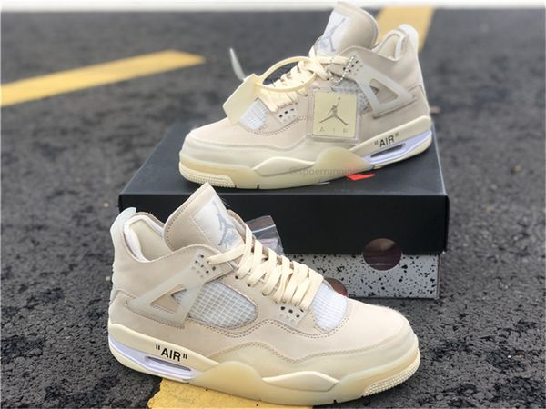 

2020 off authentic 4 sp wmns basketball shoes muslin white black zapatos sail bred cv9388-100 men sports sneakers
