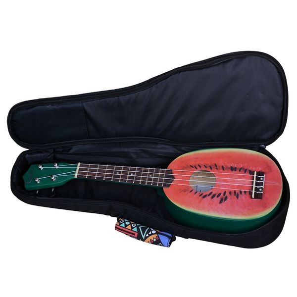 

double strap hand folk ukulele carry bag cotton padded case for ukulele guitar parts accessories,blue-graffiti