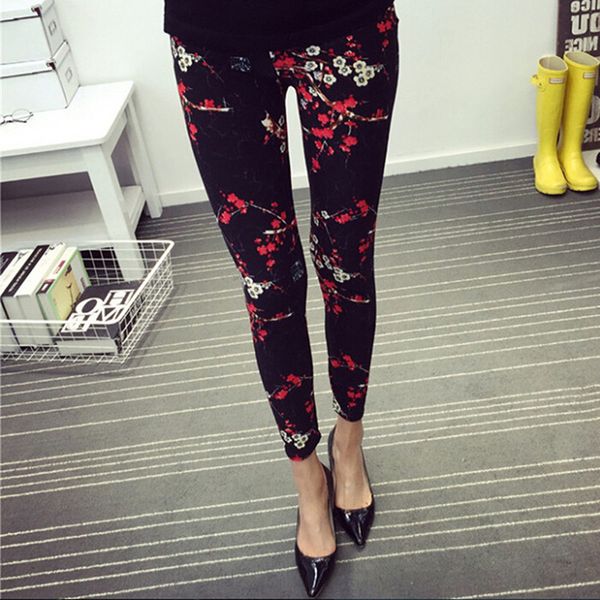 

yoga outfits 2021 print flower leggings leggins plus size legins guitar plaid thin nine pants fashion women clothing aptitud trousers, White;red