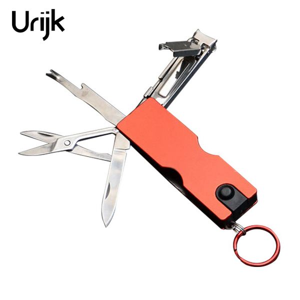 

urijk mini fashion keychain swiss knife led ear cleaner nail clippers pocket key ring earpick portable key fold multi function