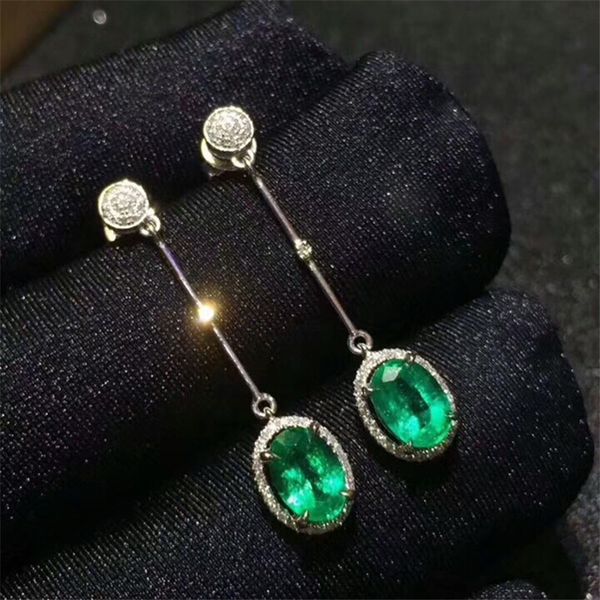

columbia nature emerald gemstone earrings real 925 silver fashion earrings fine charm jewelry for women, Golden;silver