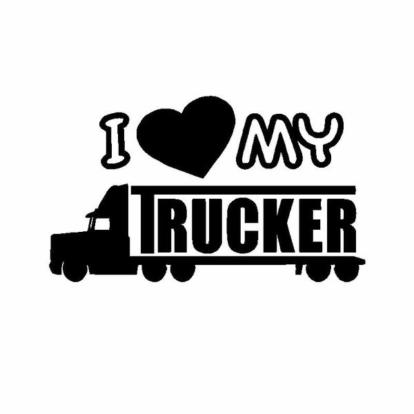 

15cm*8.8cm funny i love my trucker vinyl car window sticker decal car accessories