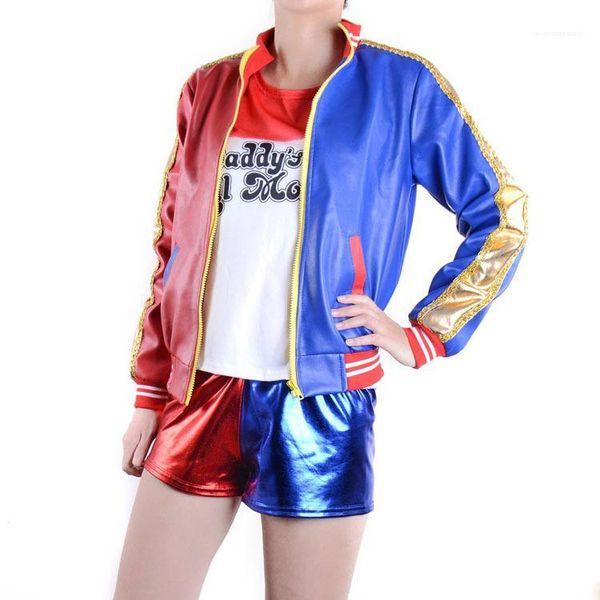 

повседневная одежда женская осень дизайнер джокер куртки harley quinn стенд воротник с длинным рукавом женская одежда мода стиль, Black;brown