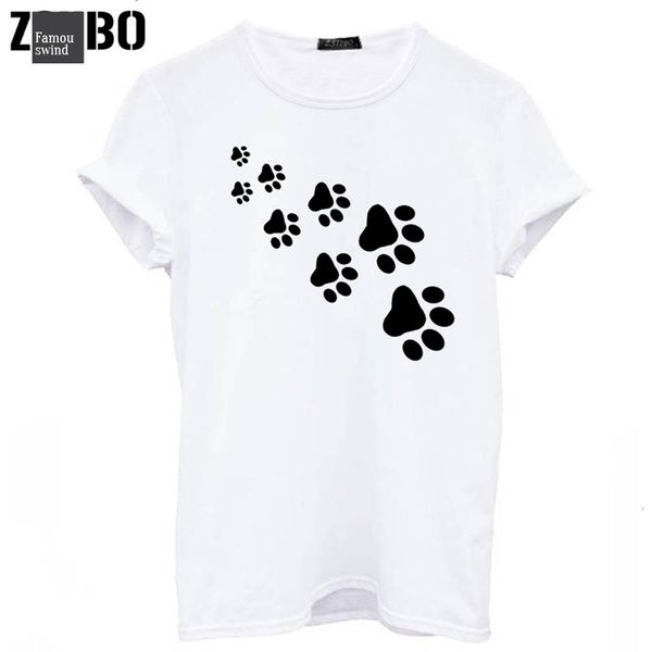 

лапы печать падения женщины tshirt хлопок повседневный смешная футболка для lady топ tee hipster серый черный белый пароход, White