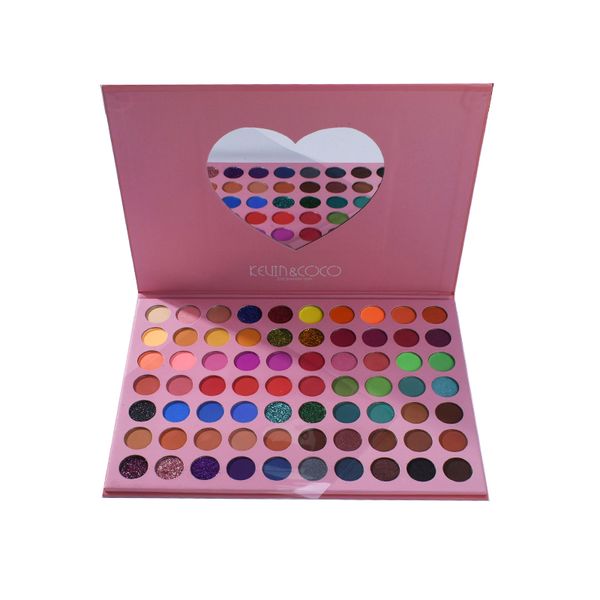 

new 70 colors eyeshadow palette pink cardboard shimmer matte eye shadow pallete high pigmented eye makeup cosmetic heart mirror