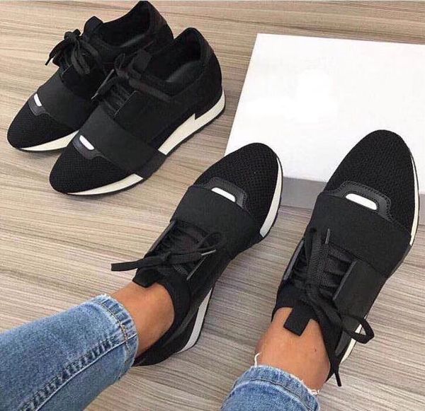 

men sneaker woman casual shoes leather mesh pointed toe race runner balenciaga shoes outdoor trainers, Blue;gray