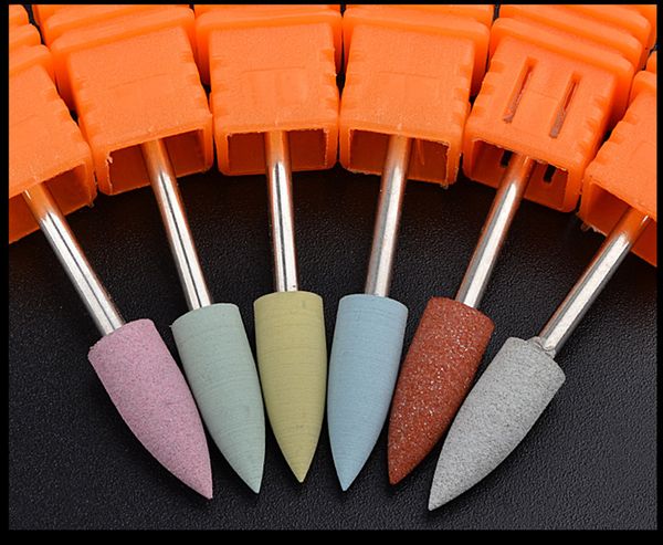 

nail art equipment 1 pcs silicone polishing head electric grinding machine rubber unloading armor artifact, Silver