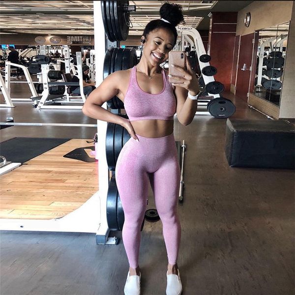 

2 pieces ombre seamless yoga suit women yoga set gym bra clothing workout sportwear active wear women non sleeve fitness set, White;red