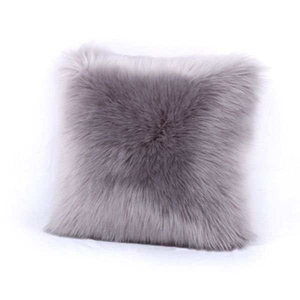 

40*40cm fluffy faux fur pillow cover cozy plush pillow case for chair bedroom