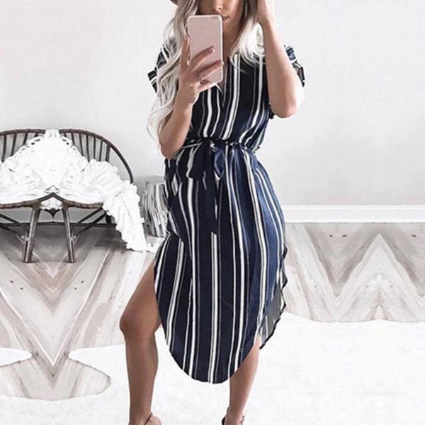 

women's pregnant women's striped dress fashion comfortable and breathable striped dress x expectant mother s4, White