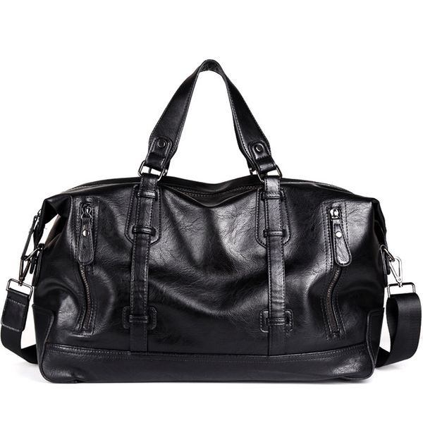 

waterproof large capacity pu leather men travel duffle bag luggage handle bag men's shoulder handbags women crossbody bag