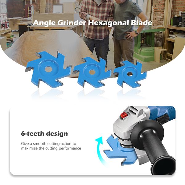

75 / 85/ 100mm angle grinder hexagonal blade grinding polishing wood carving tool 90mm arc wood carving disc angle grinder