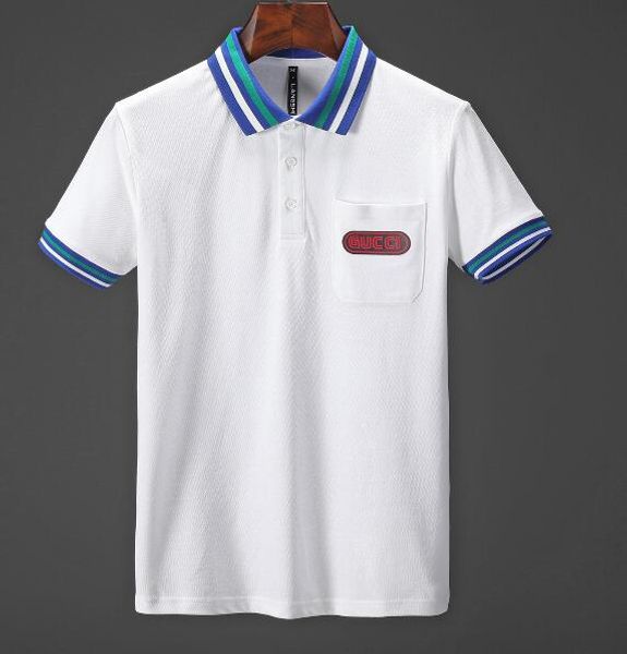 

vbgg 2019 brand designer polos men casual polo t shirt snake bees tiger embroidery strip polos high street fashion classic polo shirts, White;black