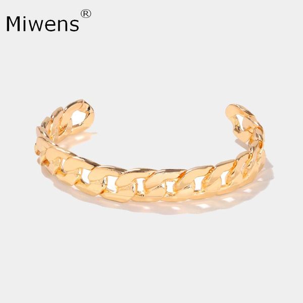 

miwens metal for women 2020 summer vintage maxi curved bangles lady charm link shape retro porm wedding jewelry, Black