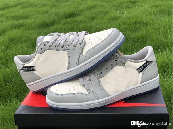 

новые релиз аутентичные воздуха 1 dr низкий og высокий cn8607-002 волк серый 1s sail фотон пыли белый mens basketball дизайнерская обувь люк