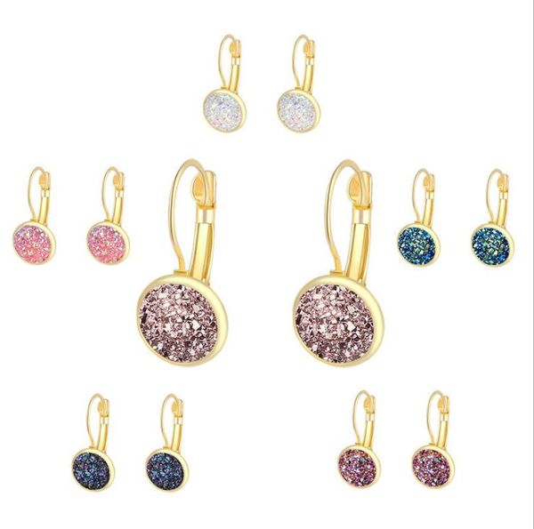 

Роскошные друзские серьги-гвоздики Bling Круглые в форме сердца Смолистый камень Мотаться Золото Серебряные серьги Для женщин Женская мода Ювелирные изделия оптом
