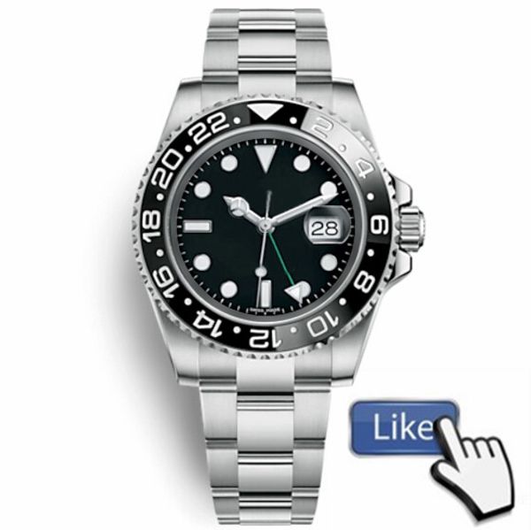 

new gmt ceramic bezel black watches men mechanical automatic movement adjustable strap watch designer glide lock strap wristwatch relojes, Slivery;brown