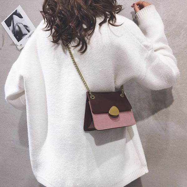 

mini cute small bag women bag new 2019 contrast color chain fashion simple shoulder crossbody